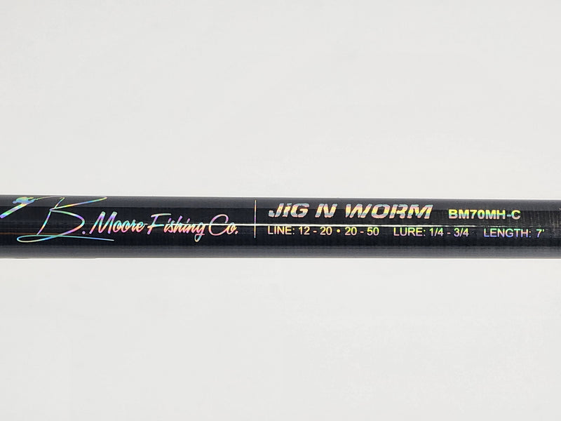 Load image into Gallery viewer, B Moore Fishing Co Bass Fishing Rod Jig N&#39; Worm
