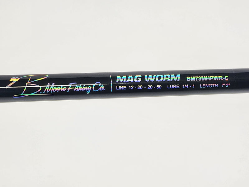 Load image into Gallery viewer, B Moore Fishing Co Bass Fishing Rod Mag Worm
