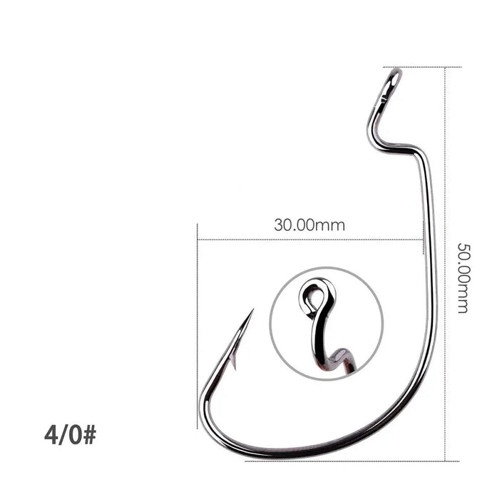 10pcs High Carbon Steel Fishing Hooks Set - Multi-Size, Black/Red